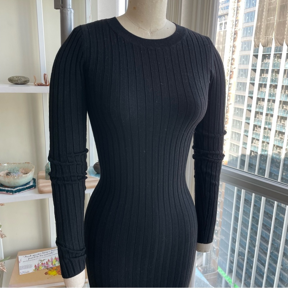 Wilfred Black Rib Knit Dress